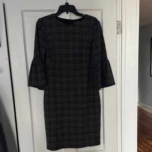 Lauren Ralph Lauren Black and Brown Long Sleeve Dress